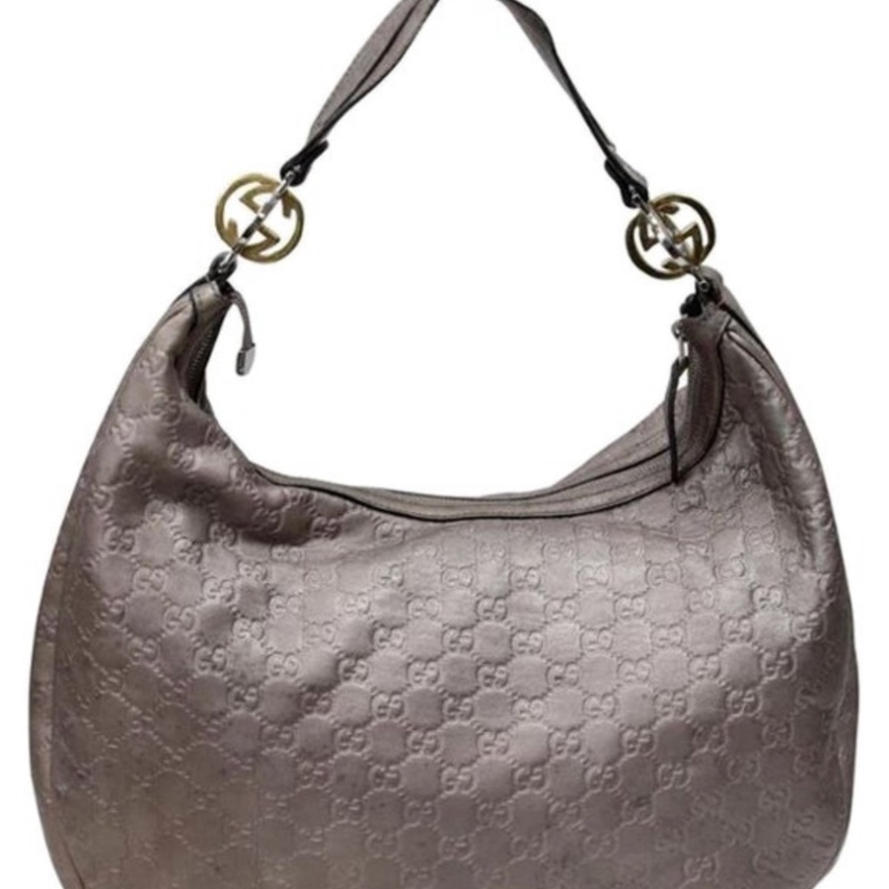 Gucci Silver Leather Bag